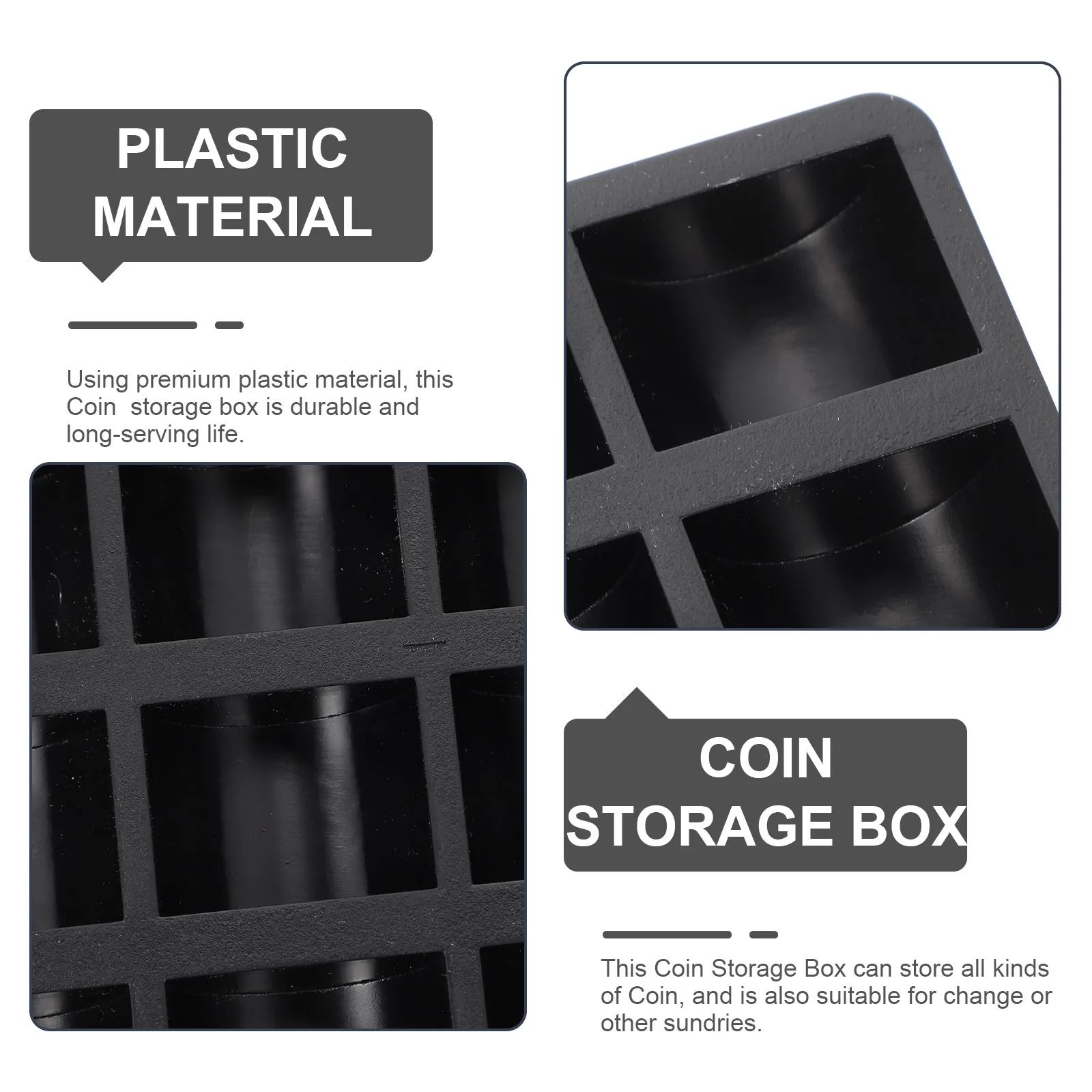 2 قطعة صندوق تخزين قسط البلاستيك المحمولة عملة المنظم سوبر ماركت البنك استخدام قوي قابلة لإعادة الاستخدام عملة الحاويات حامل العرض