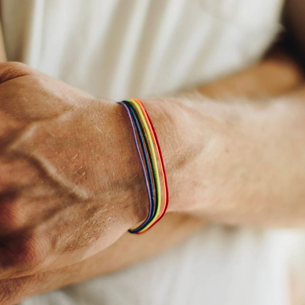 

Rainbow Gay Bracelets Premium Material Durable Symbolize Personality Wristband for Gay Men Couple Bracelets