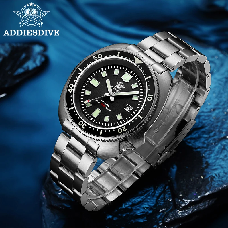 ADDIESDIVE New 8215 Automatic Men's Watch Luxury Sapphire Glass 200m Waterproof Luminous Ceramic Bezel Diving Mechanical Watch