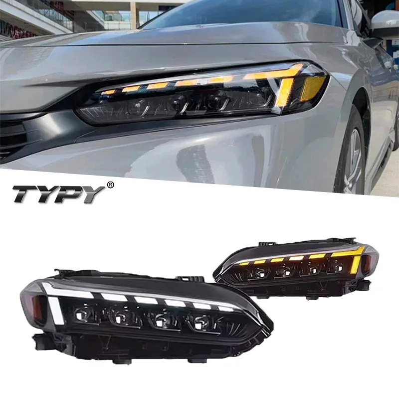 

Car Head Light New LED Headlights With Sequential Turning Signal Plug And Play For Honda Civic 11th 2021-2023