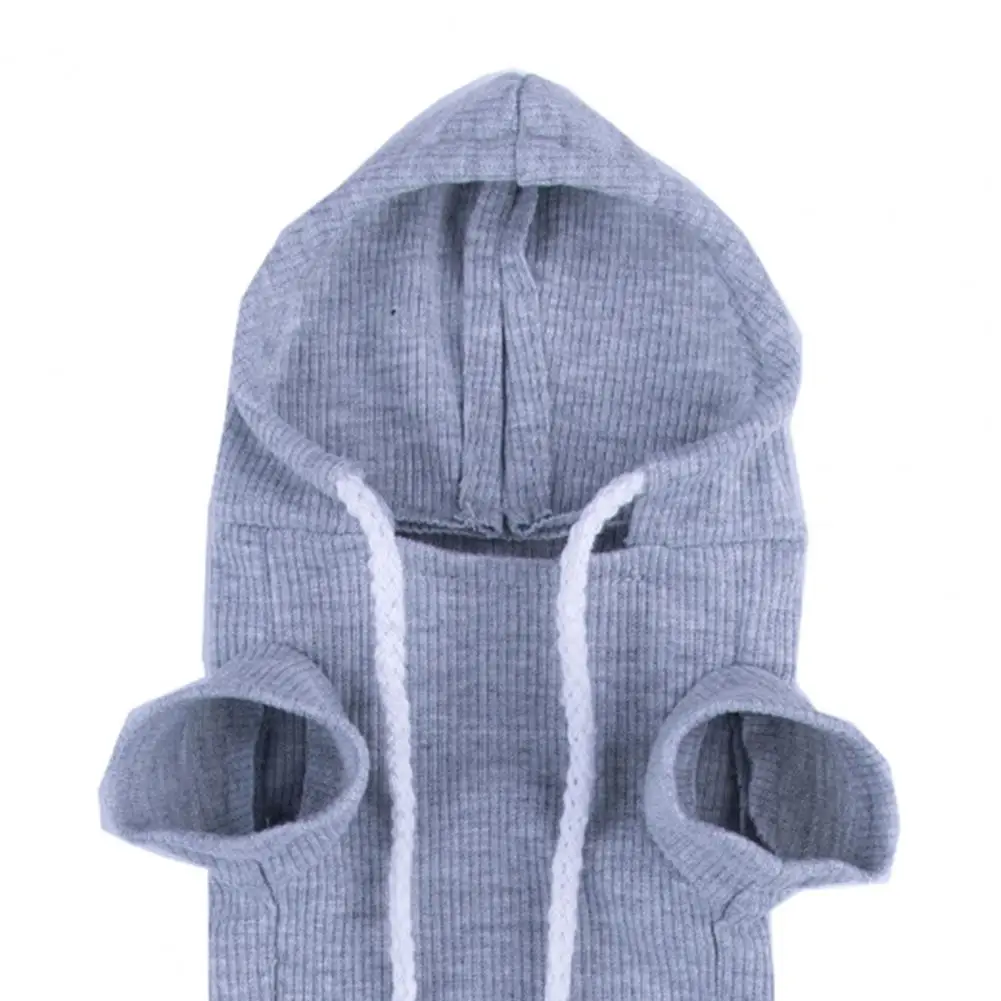 Cute Ferret Hoodie Solid Color Drawstring Hooded Sweatshirt Thick Fluffy Pet Hoodie Foreleg Elastic Hamster Guinea Clothes
