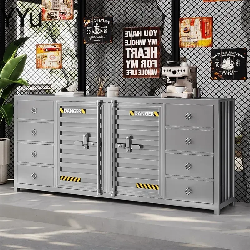 for Commercial Pantry Storage Table Side Cabinet Industrial Style Tea Cabinet Container Storage Unit for Restaurant Private