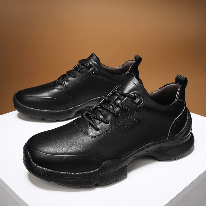 

Genuine Leather Shoes Men Soft Soled Sneaker Lightweight Running Cowhide Casual Athletic Jogging Walking Sports Men Shoes