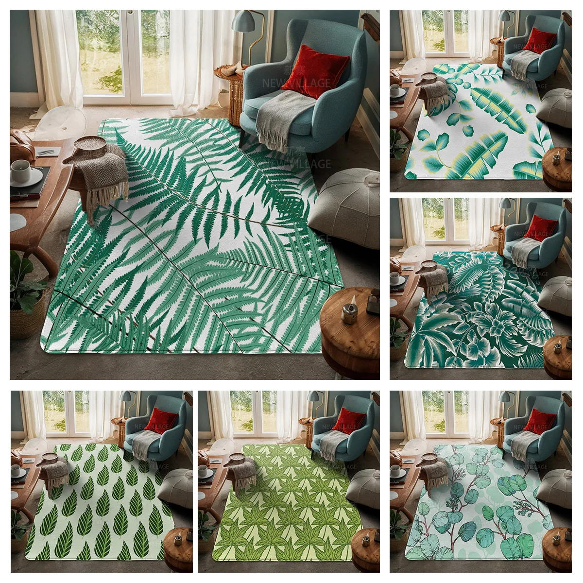House entrance carpet Home door mat Room Bath Foot bathroom non-slip Kitchen water absorption rugs Modern Nordic boho plant
