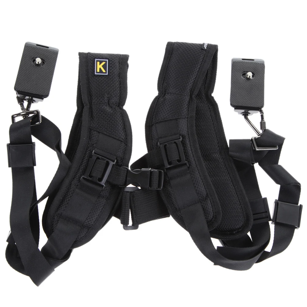 Shoulder Sling Belt Strap Quick Adjustment Shoulder Strap Camera Mount Accessories for Two DSLR Digital Cameras