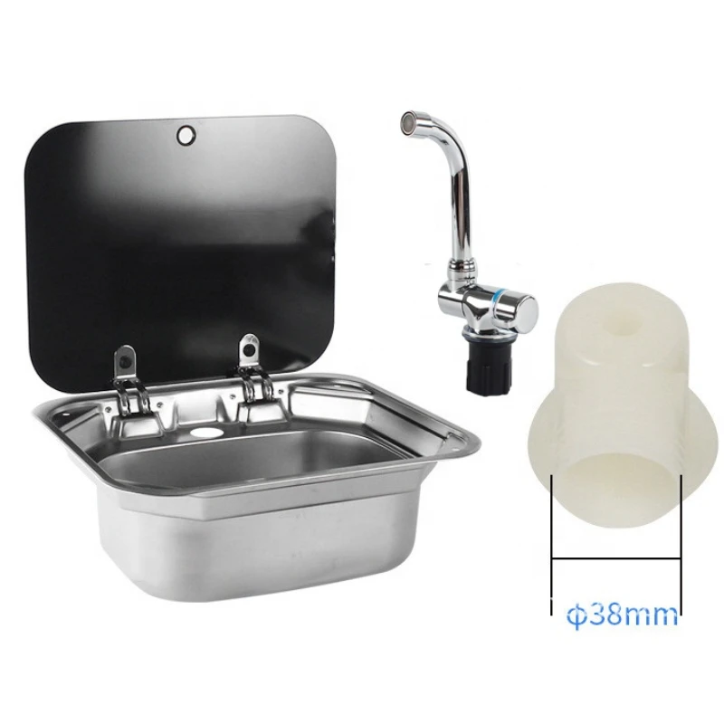 Single Bowl Mini Kitchen Sink for RV Camper Caravan Wash Basin With Faucet