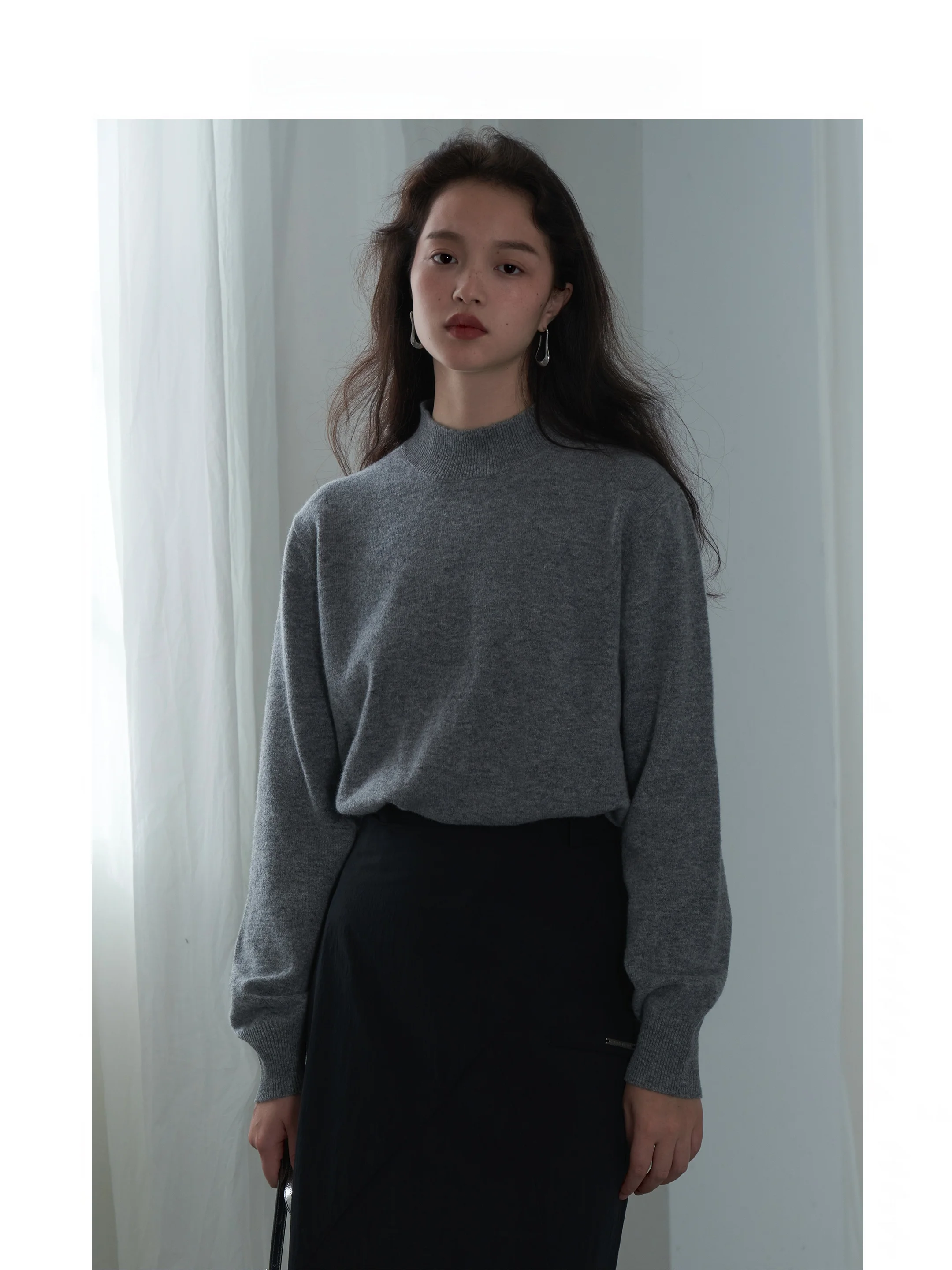 

Обычная цена 00% австралийский свитер из мериносовой шерсти с высоким воротником, вязаный длинный свитер све, прямой цвет, для поездок на работу