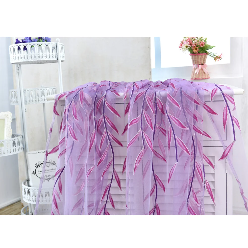 ستائر الفوال نافذة شفافة 100x270 سنتيمتر قضيب شفاف جيب شبه تول شاشة لغرفة المعيشة غرفة نوم الخصوصية توفير الطاقة