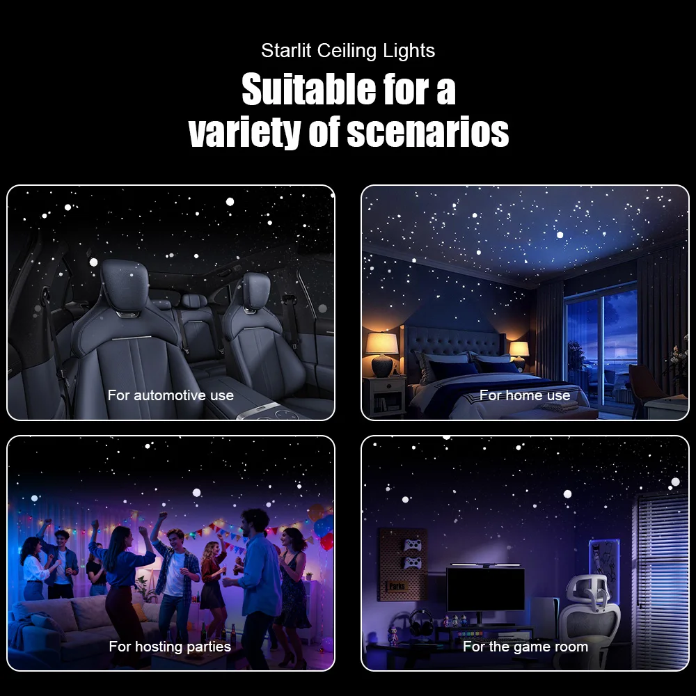 USB car mounted starry sky projection light, car interior modification, bedroom top, romantic starry sky atmosphere light