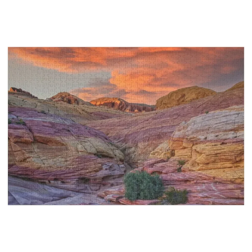 

Sunset 0094 - Valley of Fire State Park, Nevada Jigsaw Puzzle With Photo Wood Name Customizeds For Kids Puzzle