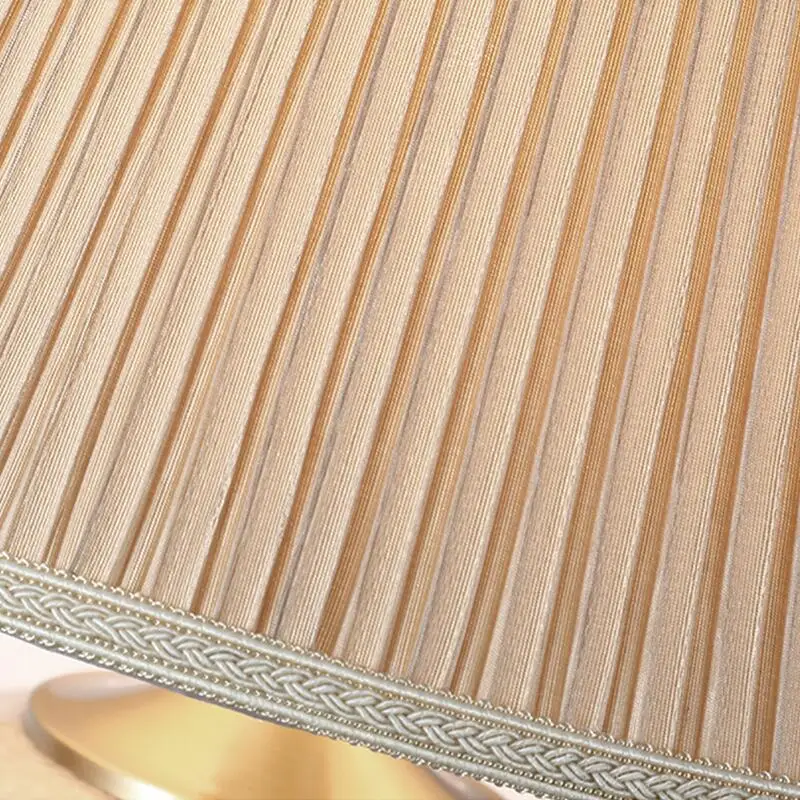 Classical Ice Crack Ceramic Bedroom Study Fabric Lampshade Bedside Counter Lamp Desk Lighting Home Decoration Table Lamp