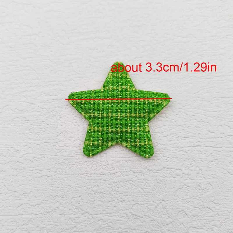 60Pcs 3.3CM Gingham Star Padded Applique For Children's Headband Hair Clip Accessories Hats Decoration Patches