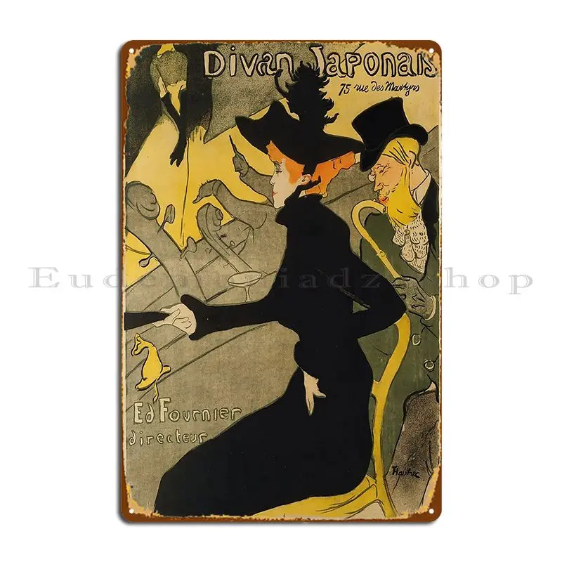 Henri De Toulouse Lautrec Divan Japonais 1892 Metal Sign Garage Mural Garage Cinema Character Tin Sign Poster