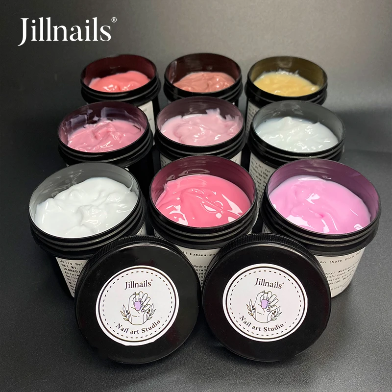 Jillnails Jelly Gel Builder Gel duro per l'estensione delle unghie 100g Clear Milky White Pink UV LED Gel crema di gomma
