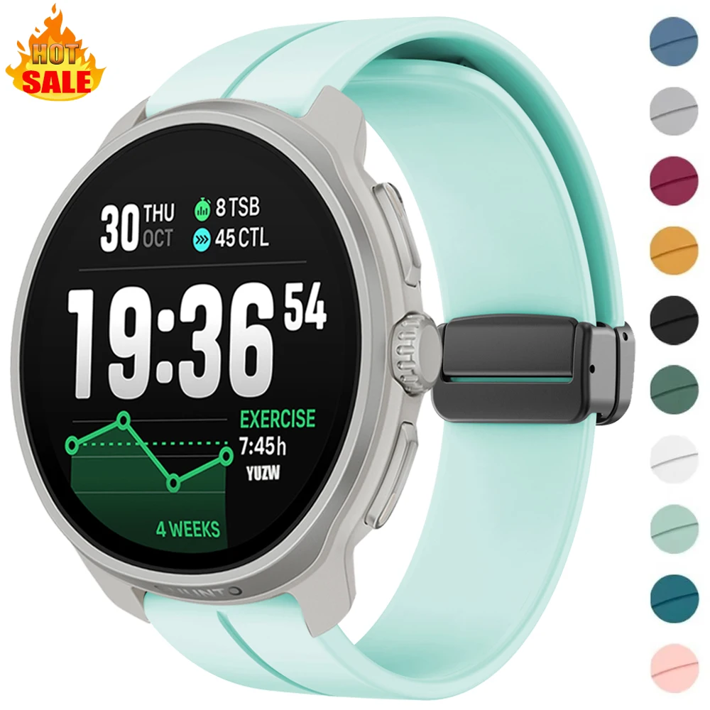 Magnetisches D-Schnallenband für SUUNTO RACE 2S 20 mm 22 mm Silikonarmband für Suunto Run/Vertical/Ocean/5 9 PEAK PRO/Suunto 3 Fitness