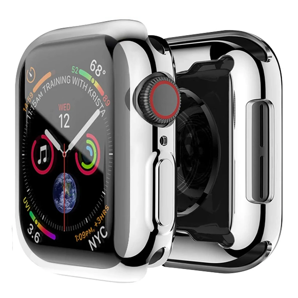 Electroplated TPU Case for Apple Watch Cover 40mm 44mm 41mm 45mm 46mm 42mm Screen Protector for iWatch Series 11 10 9 8 7 6 5 SE