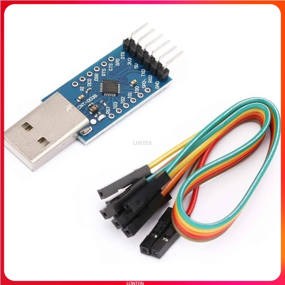 

CP2104 Последовательный преобразователь USB 2.0 в TTL UART 6PIN Модуль платы последовательного преобразователя с проводом и световым индикатором LT-CK0032