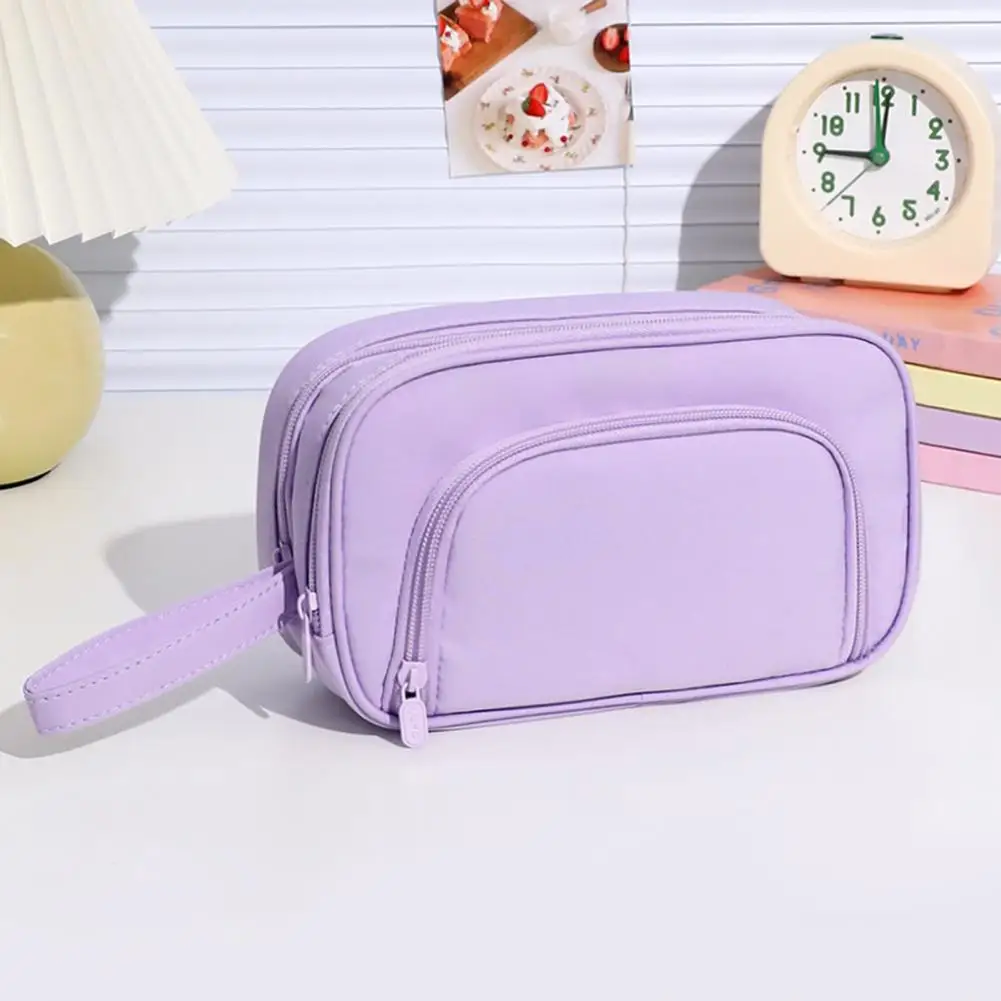 Stationery Storage Case Capacity Pencil Case Organizer with Multiple Compartments Sturdy Zipper Cute Design for Students Adults