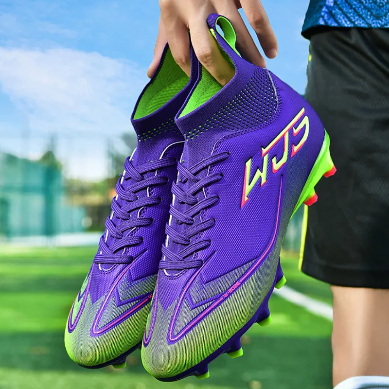 

New Men Outdoor Sport Soccer Shoes Professional Football Boots Breathable Match Long Spikes Cleats Comfortable Training Non Slip