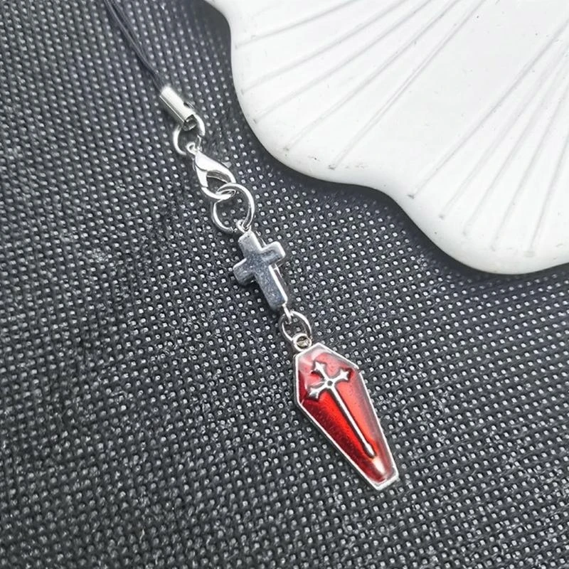 Unique Phone Pendant Phone Chain Fashion Cellphone Cover Hanging Rope Coffin Women Phone Lanyard Jewelry Phone Pendants