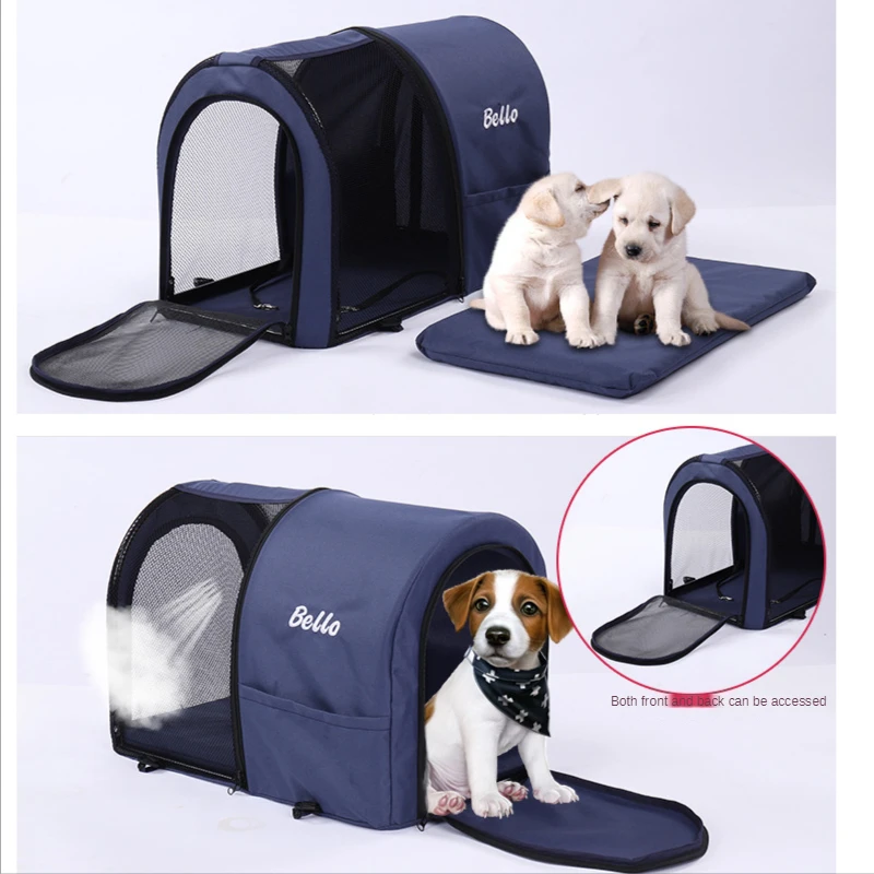 Double-layer Pet Stroller Cats Carrier Collapsible Breathable Dog Cat Trolley Detachable Handbag  for Dogs Cats Walks Relax