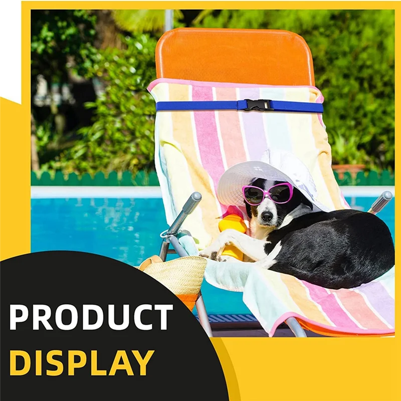 PORK-4Piece Beach Towel Clips Bands Stretch Chair Bands Towel Holder Lightweight Windproof For Vacation