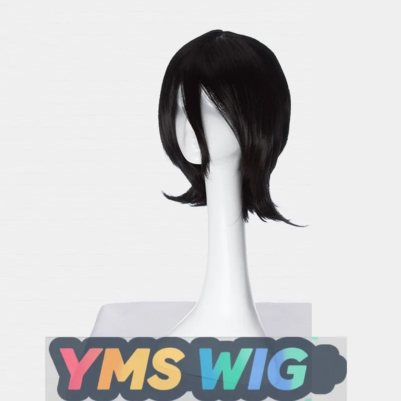 【YMS PRUIK】Bleach Kuchiki Rukia COS Pruik Dagelijkse Flip Anime Pruik Voor Vrouwen En Mannen Zwart Korte Stijl