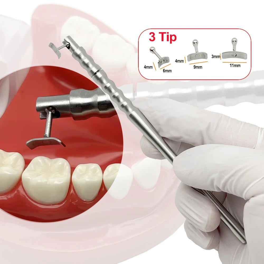 

Dental Implant Gingival Protector Socket Shield Retractor with 3 Replaceable Tips for Gum Isolation and Protection