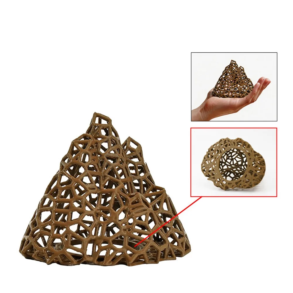3D Printed Fish Shrimp Hideout Shelter Plastic Natural Look Shrimp Hiding Place Hollow Out Grid Multi-level Betta Habitat