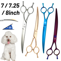 Yijiang Professional 7/7.25/8 Inch Dog Grooming Scissors 30° Curved Shears Pet Trimming Scissors JP VG10 Steel tesoura cachorro