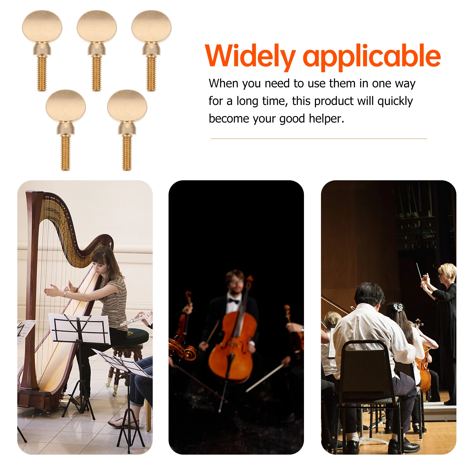 

5Pcs Saxophone Replacement Parts High-Quality Golden Sax Neck Screw Fine Workmanship Portable Design for Efficient Musical