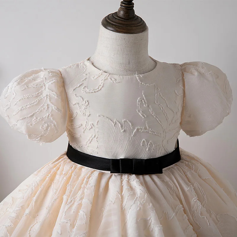 Robe de demoiselle d'honneur pour bébés filles, robe de princesse élégante pour enfants, robe de Rhblanche, robe de soirée éducative pour enfants, 2024