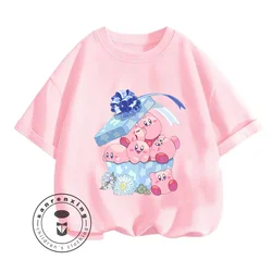 Fashion Meets Fun Kirby Boy Girl T-shirts Featuring Beloved Adventure Game Cartoon Prints Hip-Hop Style That's Soft Comfortable