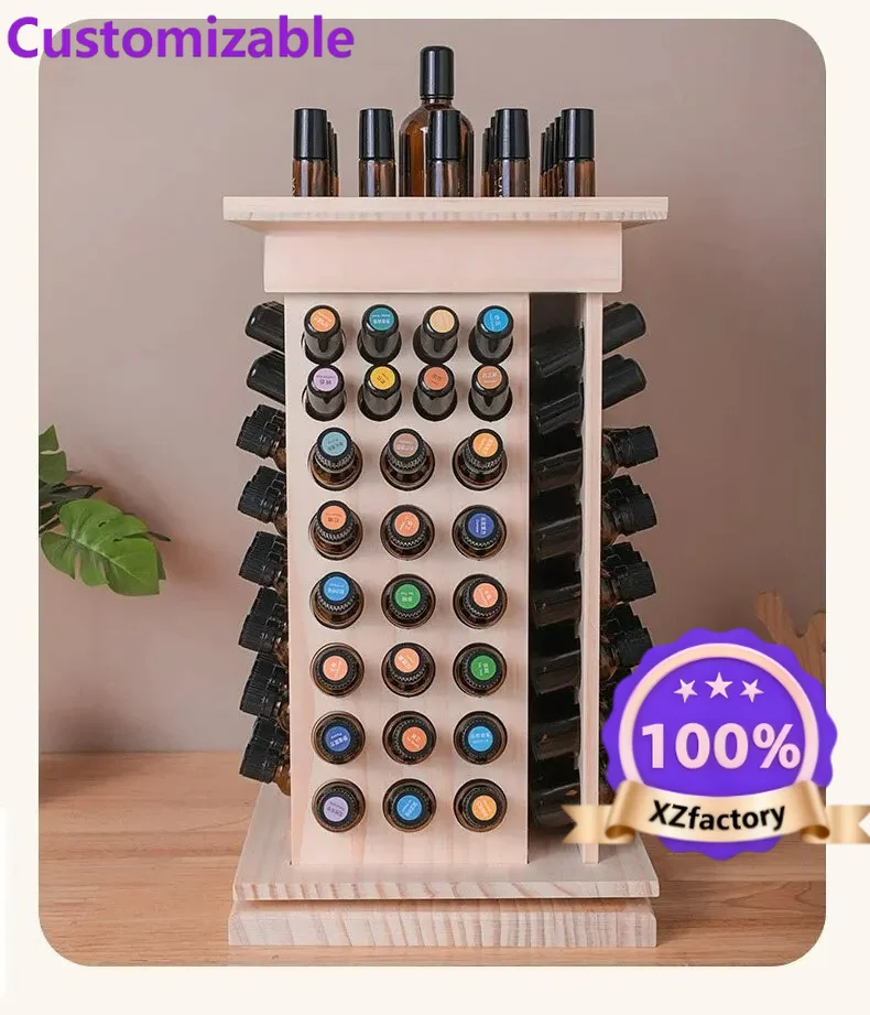 Factory Direct 2026 125 grids display rack, rotating cabinet storage table, essential oil box storage rack 15ml for coconut oil,