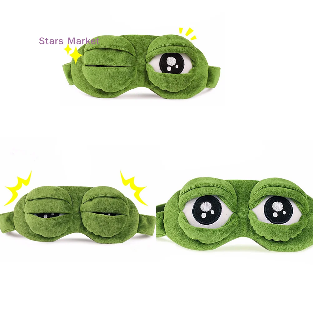 New 3D Sad Frog Sleep Mask Natural Sleeping Eyeshade Cover Shade Eye Patch Women Men Soft Portable Blindfold Travel Eyepatch