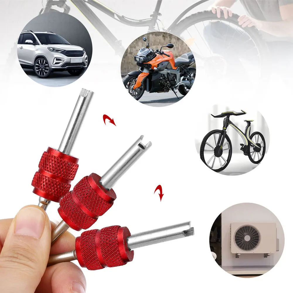 10Pcs/Set Car Air Conditioner Valve Core With Wrench Removal Installer Tool Vehicle Auto Car A/C Air Conditioning System Repair