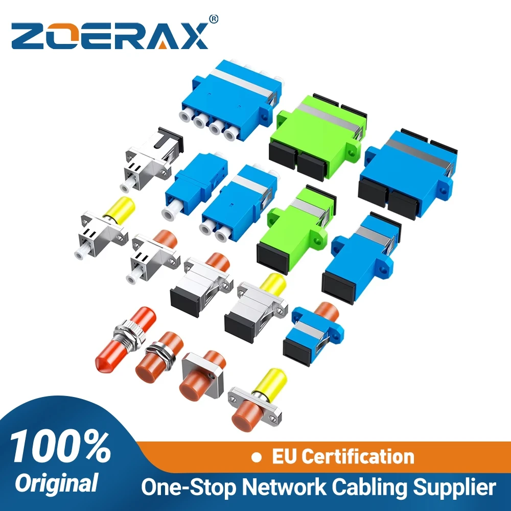ZoeRax 10PCS SC/LC/FC/ST Fiber Optic Coupler APC UPC Simplex Duplex for Multi-Mode Single-Mode OS2 Pigtail Patch Cord