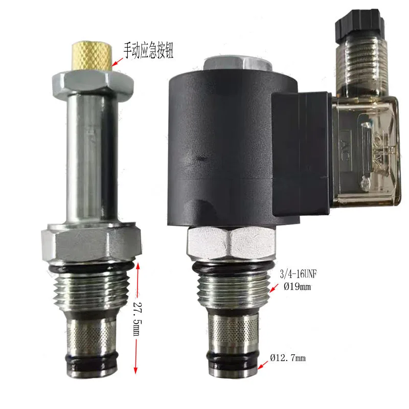 Hydraulic Solenoid Valve SV08-20 Electromagnetic Reversing Valve LSV-08-2NCP Oil Drain Valve Electric One-way Valve Shear Trigge