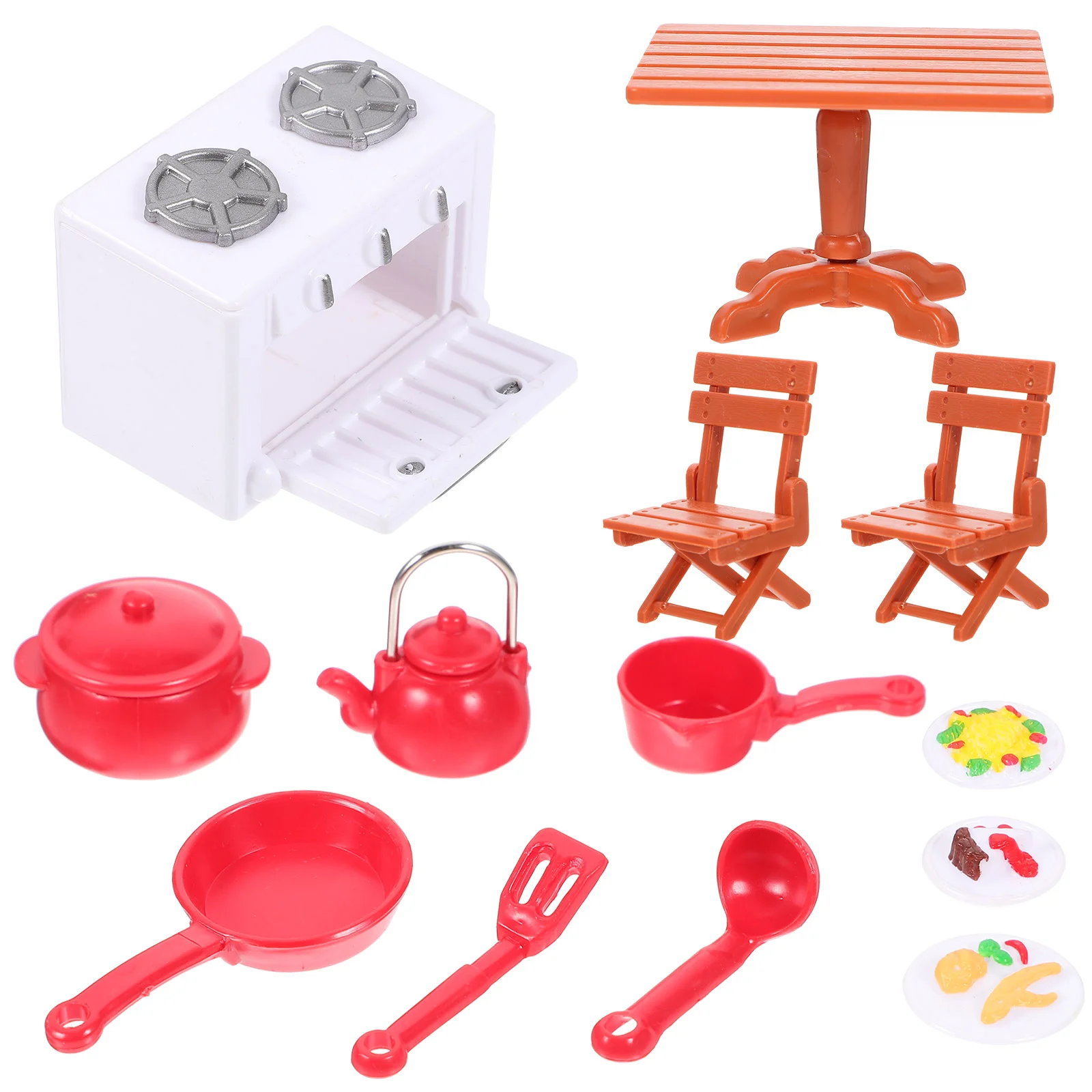 Casa de muñecas para niños, microadornos para paisajismo, suministros de muebles en miniatura, juego de accesorios para estufa de cocina para bebé