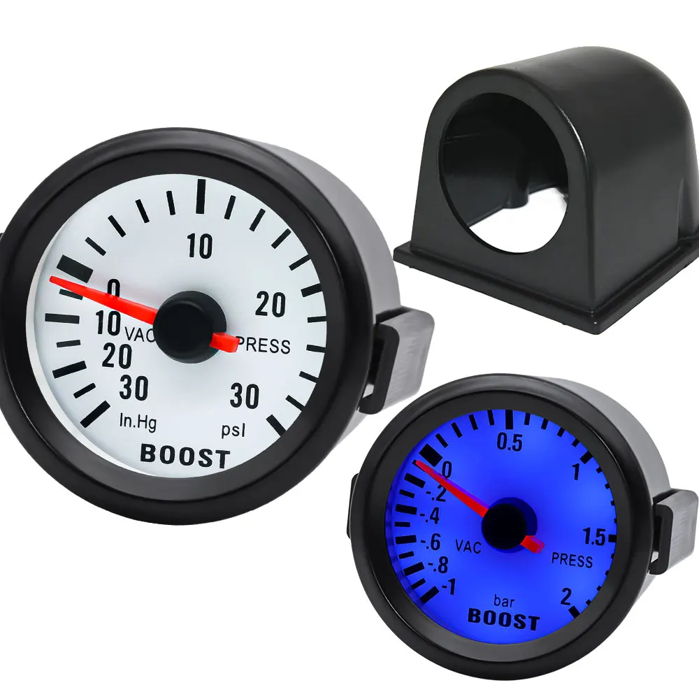 Runder 52mm Blau Beleuchteter Auto-Turbo-Boost-Anzeiger -30~30 PSI -1~2 Bar Zeiger-Uhr Vakuum-Instrument Digitalanzeige – Detail 2