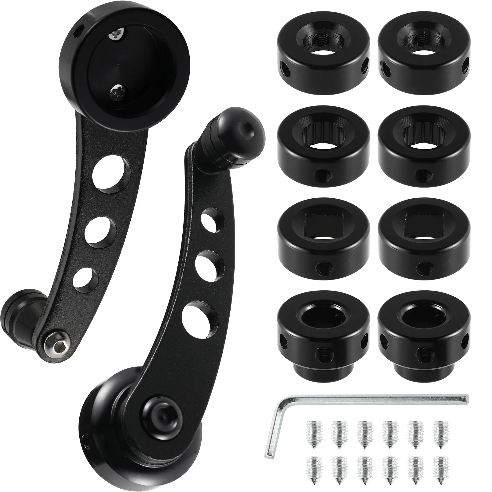 

Car Winder Crank Rocker Doors Handle Window Shake Universal Aluminum Black Knobs