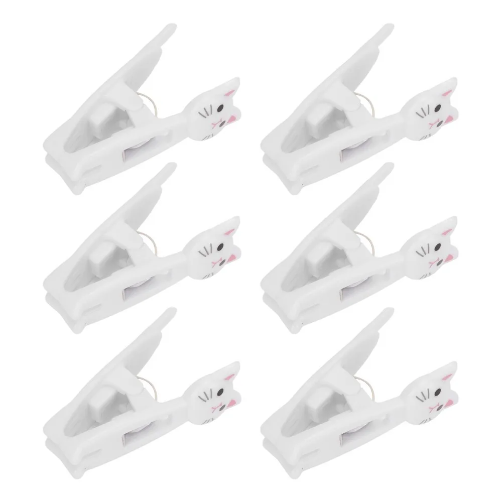 6Pcs Plastic Cute Windproof Clips Small Size Multi Color Cartoon Clips Lightweight Cartoon Shape Hand Account Clips