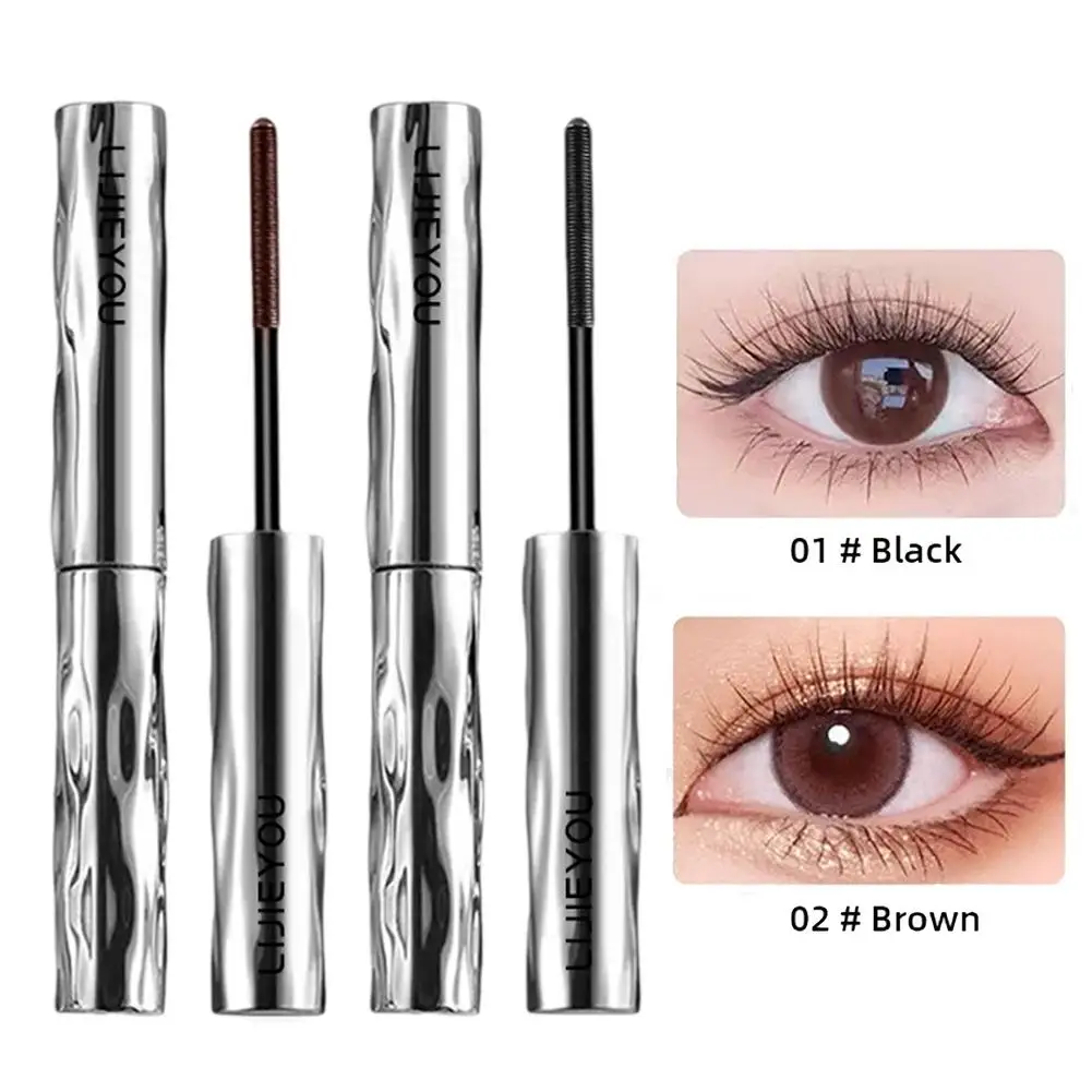 小さな鋼管マスカラシルク繊維非汚れナチュラル長期持続プライマーまつげ黒エクステンション化粧品まつげ