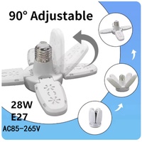 E27 Fan Shape LED Bulb AC220V 28W Motion Sensor Foldable Led Light Bulbmpada For Home Living Room Warehouse Garage Celling Light