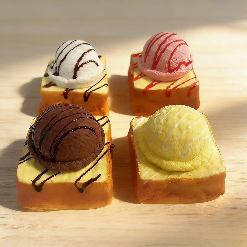 

[1 blind box, random style and colour] Ice cream bread ball pinching music creative style, Perfect for fingertip stress relief, venting, relaxing, giving as holiday gifts, toy filming vlog