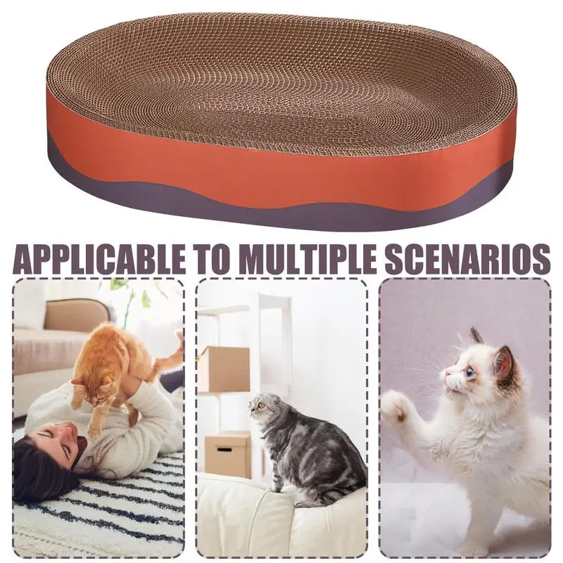 Kattenkrabders Voor Katten Binnenshuis Gegolfd Pad Scratcher Pad Hoge Dichtheid Ovale Krasmat Krasbestendig Kattenbed Voor