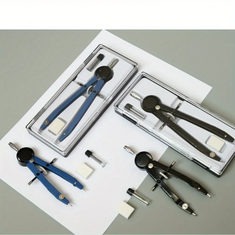 Simple Pratical Pfofessional Metal Compass Set With Lead core Math Geometry Circle Drawing Tools Office Supplies Stationery Gift