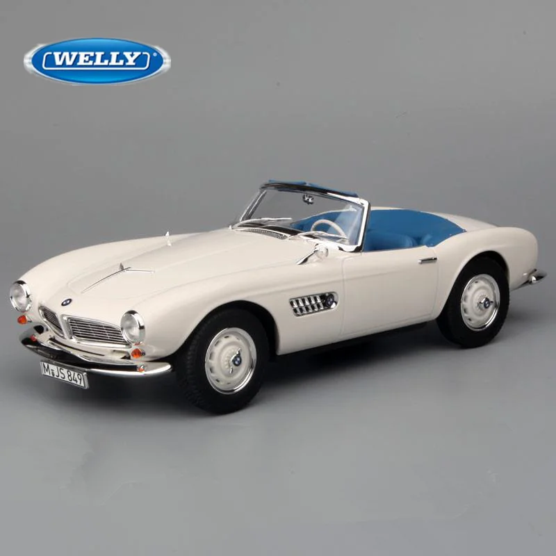 WELLY 1:24 BMW 507 Alloy Sports Car Model Diecast Metal Classic Car Vehicles Model High Simulation Collection Childrens Toy Gift