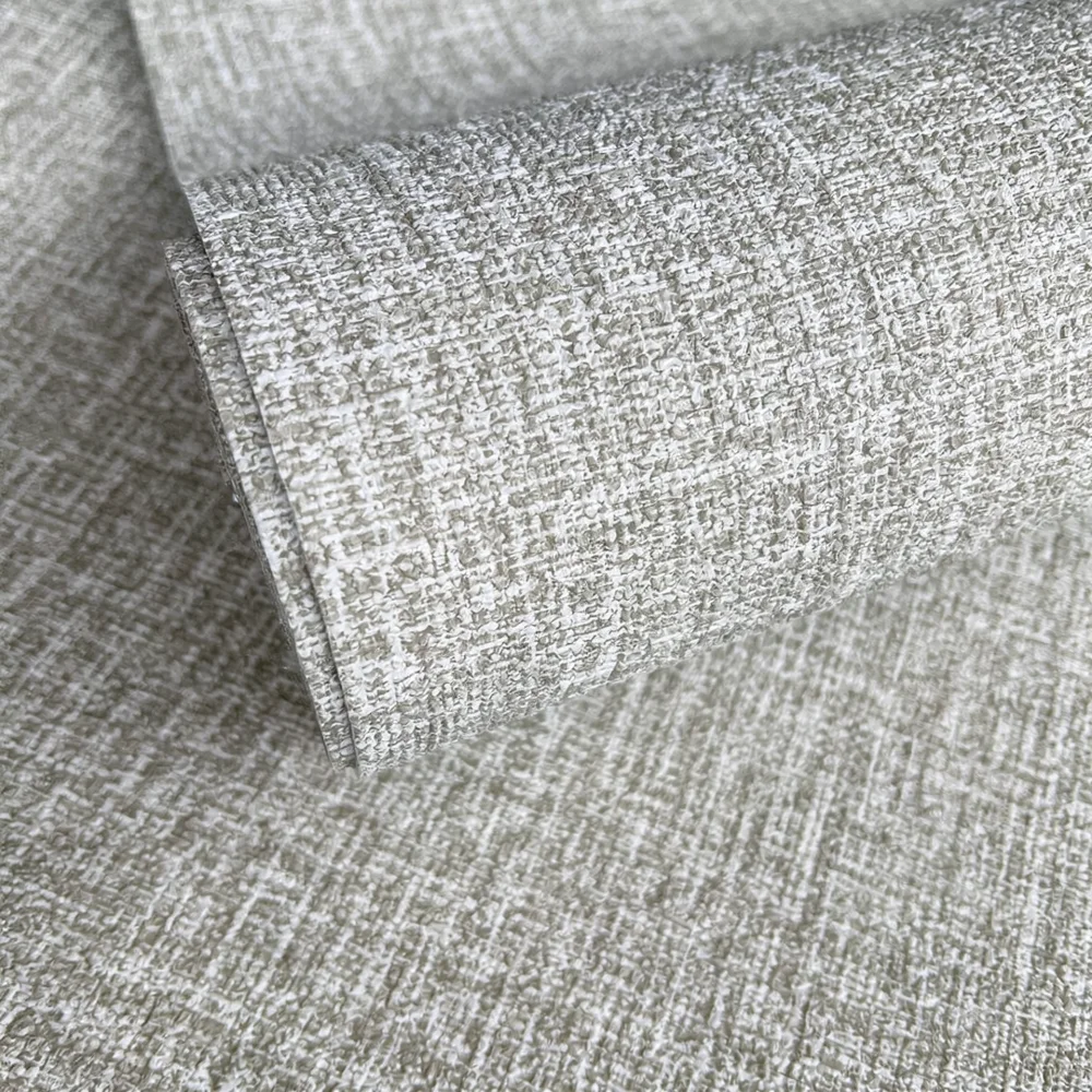 Linen Texture Wall Paper Peel And Stick Backing Waterproof Decorative Foam Sheet For Home Interior Renovation