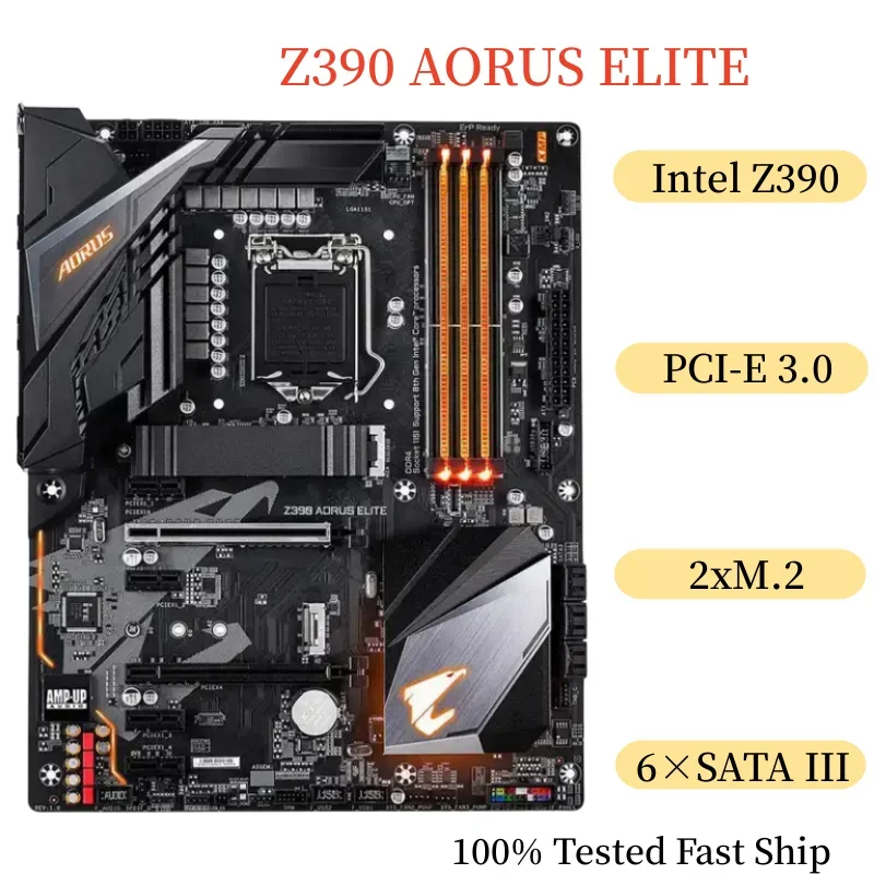 For Gigabyte Z390 AORUS ELITE Motherboard 64GB LGA 1151 DDR4 ATX Mainboard 100% Tested Fast Ship